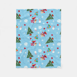 Manta Polar Patrón de Navidades azules de Elmo y Tango