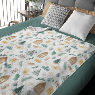 Manta Polar Patrón de Navidades baratos escandinavos