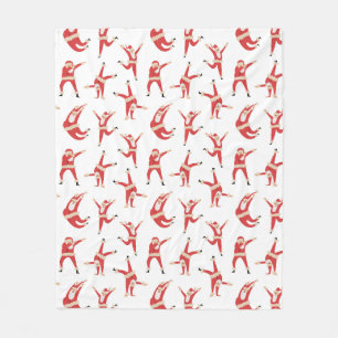 Manta Polar Patrón de Navidades Dabbing Santa Fun