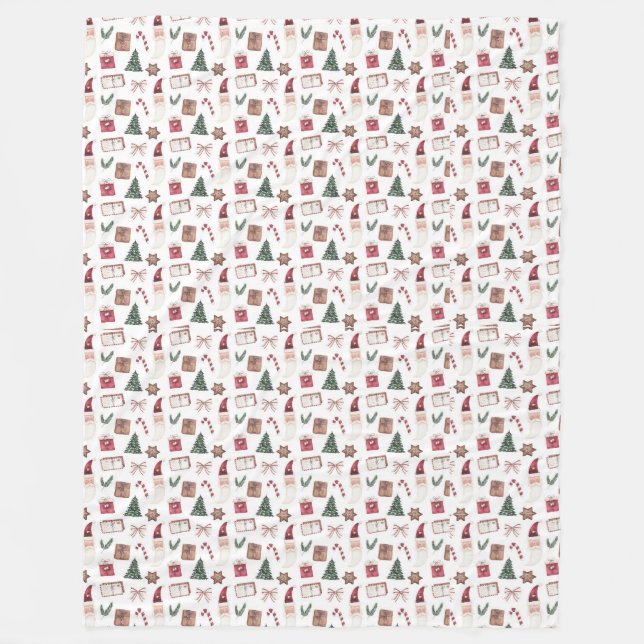 Manta Polar Patrón de Navidades de fleece Blanket (Anverso)