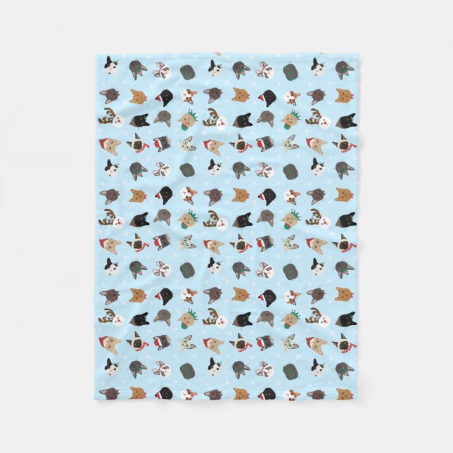 Manta Polar Patrón de Navidades de gato (Anverso)