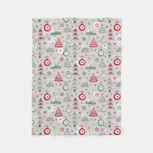 Manta Polar Patrón de Navidades de invierno.