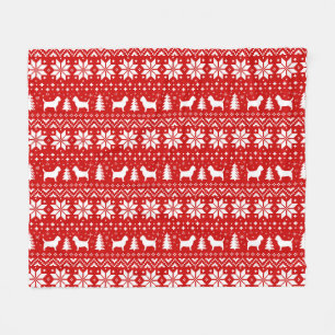 Manta Polar Patrón de Navidades de las siluetas de perro del C