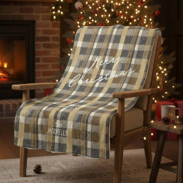 Manta Polar Patrón de Navidades de oro de los tonos de la tier