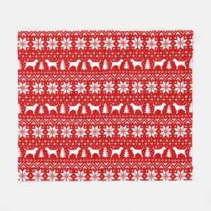 Manta Polar Patrón de Navidades de perros de siluetas de los t