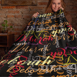 Manta Polar Patrón de nombre de color en negro