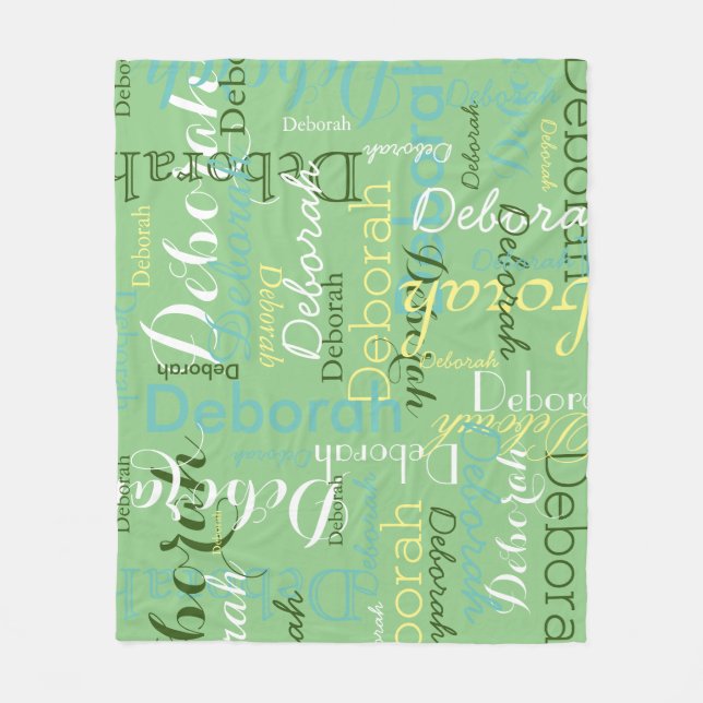 Manta Polar patrón de nombre verde de sabio (Anverso)