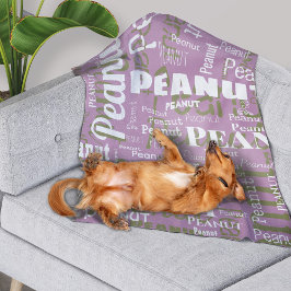 Manta Polar Patrón de nombres de Mascotas repetitivos Lilac bl