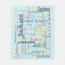 Patrón de nombres del bebé Typografía Azul neutro