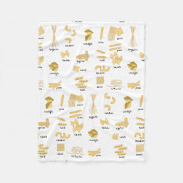 Manta Polar Patrón de nombres y formas de pasta de italiano