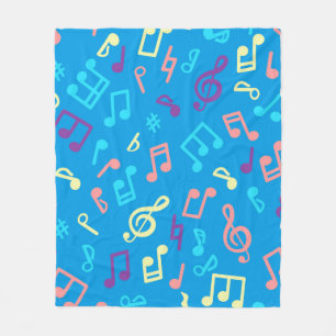 Manta Polar Patrón de notas musicales