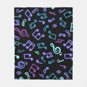 Manta Polar Patrón de notas musicales