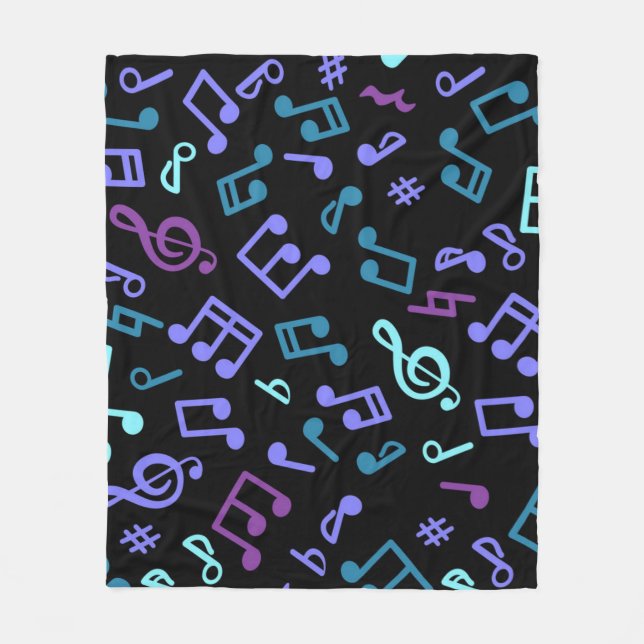 Manta Polar Patrón de notas musicales (Anverso)