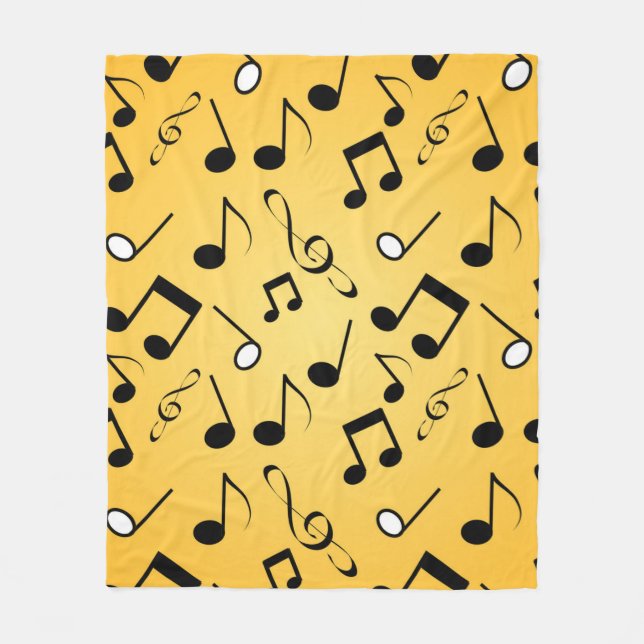 Manta Polar Patrón de notas musicales (Anverso)