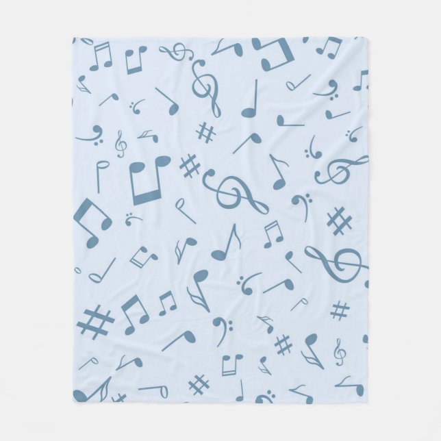 Manta Polar Patrón de notas musicales (Anverso)