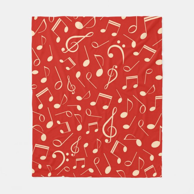 Manta Polar Patrón de notas musicales (Anverso)