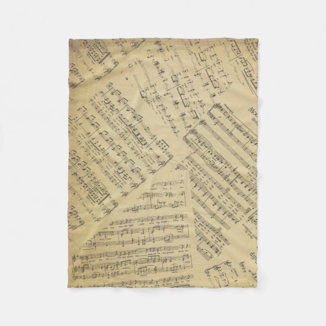 Manta Polar patrón de notas musicales Tema de la música (Anverso)