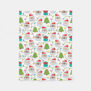 Manta Polar Patrón de notificaciones Santa