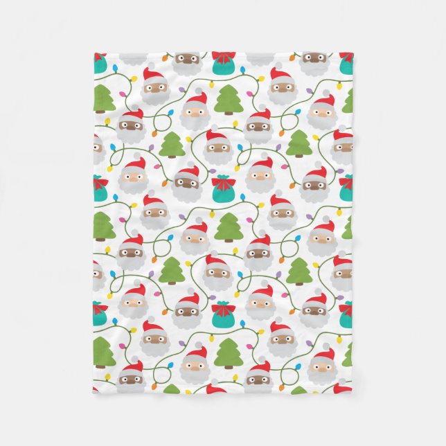 Manta Polar Patrón de notificaciones Santa (Anverso)