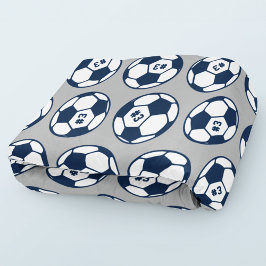 Manta Polar Patrón de número de balón de fútbol gris marino