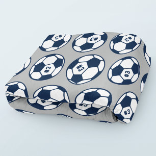 Manta Polar Patrón de número de balón de fútbol gris marino