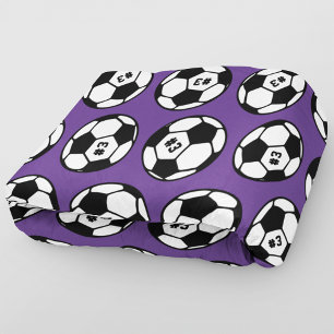 Manta Polar Patrón de Número de Balón de Fútbol Morado