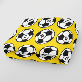 Manta Polar Patrón de número de balón de fútbol negro amarillo