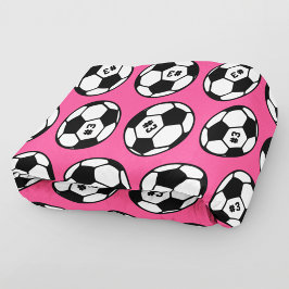Manta Polar Patrón de número de balón de fútbol rosa