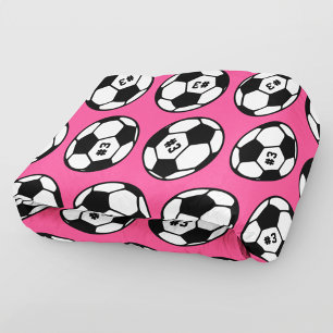 Manta Polar Patrón de número de balón de fútbol rosa