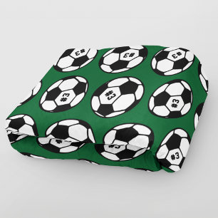 Manta Polar Patrón de número de balón de fútbol verde oscuro