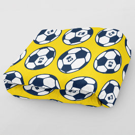 Manta Polar Patrón de número de pelota de fútbol naval amarill