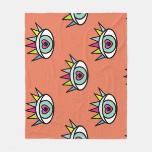 Manta Polar Patrón de ojos deportivos, cosecha psicodélica.