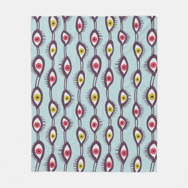 Manta Polar Patrón de ojos místicos - Diseño trippy psicodélic (Anverso)