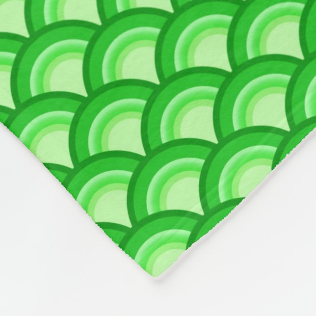 Manta Polar Patrón de onda Art Deco - verde jade (Esquina)