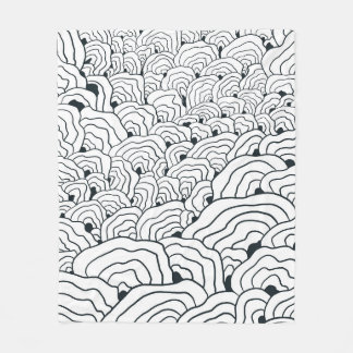 Manta Polar Patrón de onda monocroma, arte de línea abstracto