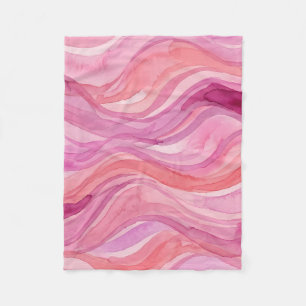 Manta Polar Patrón de ondas de acuarela rosa