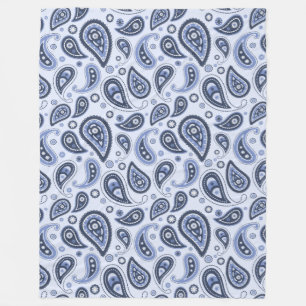 Manta Polar Patrón de Paisley Azul