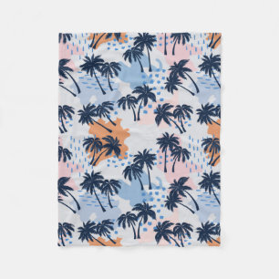 Manta Polar Patrón de palmeras de verano sin soldadura,palmera