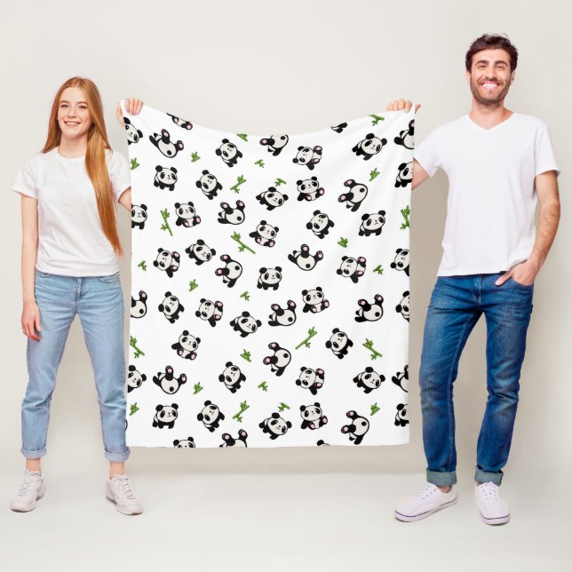 Manta Polar Patrón de Panda (In situ)
