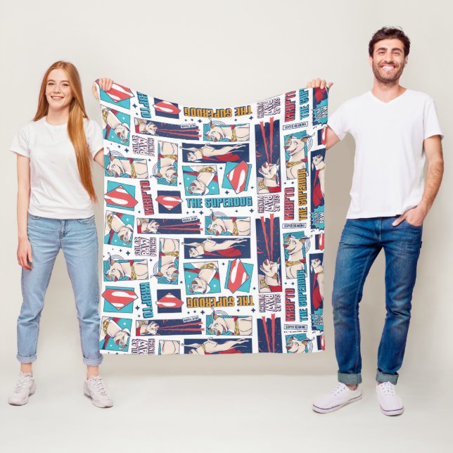 Manta Polar Patrón de panel cómico de Krypto (In situ)