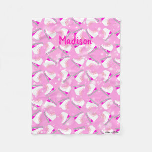 Manta Polar Patrón de patinaje gráfico rosa recortado Kawaii