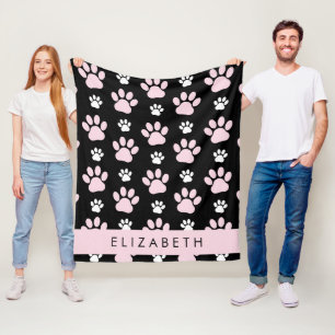 Manta Polar Patrón De Paws, Paws Rosados, Papas De Perro, Tu N