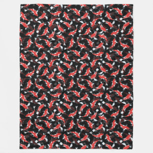 Manta Polar Patrón de peces de Koi Rojo