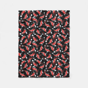 Manta Polar Patrón de peces de Koi Rojo