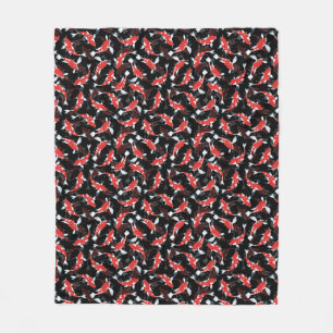 Manta Polar Patrón de peces de Koi Rojo