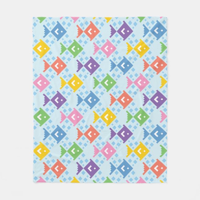 Manta Polar Patrón de peces oceánicos coloridos (Anverso)