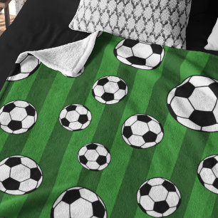 Manta Polar Patrón de pelota de fútbol infantil en franjas ver