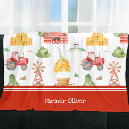 Manta Polar Patrón de pequeños pequeños agricultores con nombr