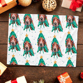 Manta Polar Patrón de perro Basset Hound lindo en Navidad