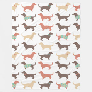 Manta Polar Patrón de perro Dachshund
